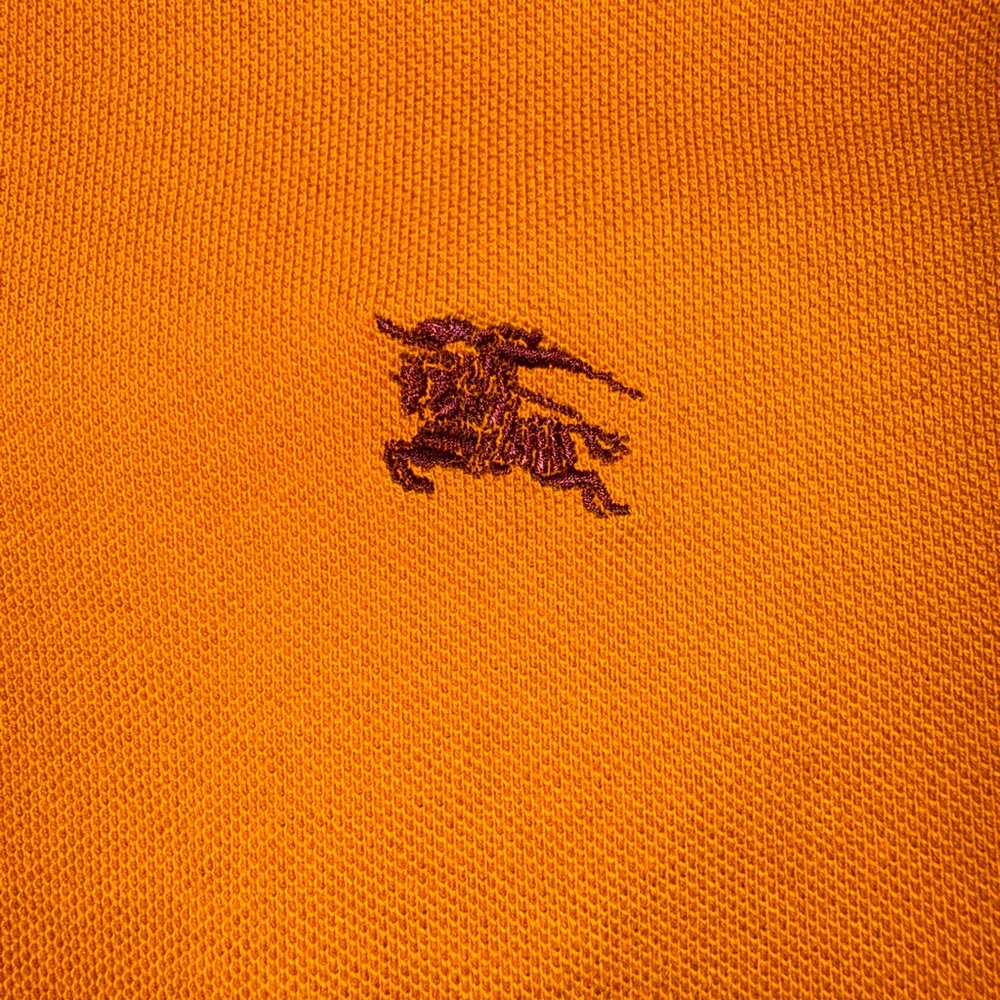 Burberry Men's Orange Sweater with Purple Logo